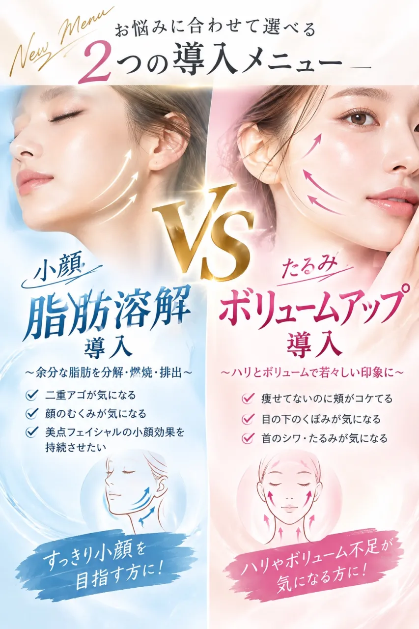 お顔のお悩みに合わせ導入ケア